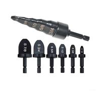 7pcs Copper Tube Expander Drill Bit Set Adjustable Pipe Reaming Tool Hardened Steel for HVAC Plumbing Refrigeration Construction