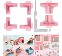 7PCS Corner Guides for Chipboard Boxes,with 5-in-1 Book Cover Guide Metal Bookbinding Cover Tool for Box Making,Cartonnage Corner Holding Tool for Gluing Papers for 1mm,1.5mm,2mm and 3mm Thicknesses