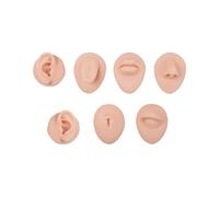 7pcs Cosmetic Art Training Set Featuring 7 Reusable Silicone Face Practice Surfaces Realistic Texture Silicone Practice Skin