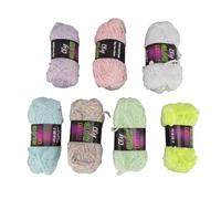 7pcs Crochet Yarn 3mm Thickness Luminous Soft Yarn, Multicolor Knitting Yarn for DIY Clothes Toys, Glow in the Dark Yarn with 70m per Skein for Crocheting Projects