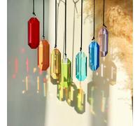7pcs Crystal Suncatcher Prisms 3'' Sun Catchers Indoor Window Rainbow Prism Suncatcher Hanging for Home Garden Decor,Glass Ornaments