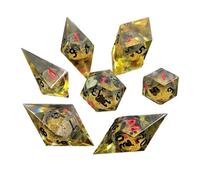 7Pcs Desktop Entertainment Resin Different Number of Face Educational Number Polyhedral Dices Various Shape Tabletop Gaming