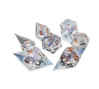 7Pcs Desktop Entertainment Resin Different Number of Face Educational Number Polyhedral Dices Various Shape Tabletop Gaming