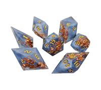 7Pcs Desktop Entertainment Resin Different Number of Face Educational Number Polyhedral Dices Various Shape Tabletop Gaming