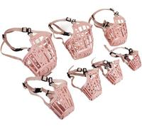 7PCS Dog Muzzle Set, Adjustable Plastic Basket Muzzles for Small Medium Large Dogs, Breathable Mesh Mouth Cover, Anti Bite Chewing Training Muzzle for Grooming Walking Vet