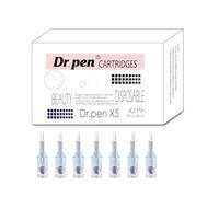 7pcs Dr. Pen X5 Replacement Cartridges - 42 Pin Tips, Light Blue, One-Week Supply, Ultra Dense Coverage, Single Sterile Refills for Face & Body Skincare, Home & Salon, Compatible with Dr. Pen X5