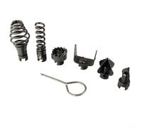 7PCS Drain Cleaning Spring Set, 16mm Pipe Dredge for Sewer Rod Accessories, Heavy Duty Plumbing Snake Bits in 65 Manganese Steel, Toilet Unclogger Tool(Black)