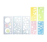 7PCS Drawing Templates Plastic Rulers Multi-Function Measuring Rulers Geometric Drawings Templates Rulers Tool Set Drafting Stencils Measuring Tools
