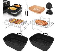 7PCS Dual Air Fryer Accessories for Ninja Flexi Drawer Air Fryer 10.4L AF500UK,Ninja AF500UK Liners