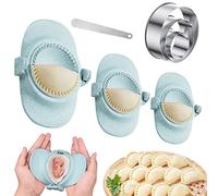 7pcs Dumpling Maker with 3 Size Dumpling Wrappers Cutter & Dumpling Press and 1 Cutter Stuffing Spoon, Gyoza Maker Machine Mould Set Kitchen Tool Dumplings Maker Noodle Cutting Maker(Blue)