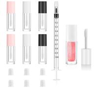 7PCS Empty Lip Gloss Tubes Set with 6PCS 1.2 ML Clear Lip Lip Gloss Tubes & 0.04 OZ Empty Mini Makeup Containers Lipgloss Tubes for Refillable Lipgloss Making Supplies and 1 PCS Push - Pull Component