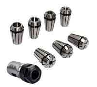 7pcs ER11 1-7mm Spring Collets Set, Workholding Engraving Collet with 5mm Motor Shaft Holder Extension Rod, Alloy Steel Extension Rod Collets for CNC Milling Lathe Tool