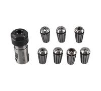 7Pcs ER11 Collet Chuck Set, Spindle Collet Lathe Tools Holder, 1mm to 7mm Spring Collets + 5mm Shaft Extension Lathe Rod for CNC Milling Machining