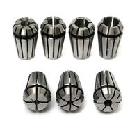 7Pcs ER11 Spring Collet Chuck Set for CNC Milling, Lathe, and Engraving Machines, 1-7mm Clamping Range, High-Grade 45 Carbon Steel