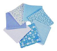 7pcs Fabric Bundles 19.68 x 19.68 in Precut, for Quilting, Sewing and DIY Crafts, Soft Spring Easter Fabric, Blue Multi Color Patchwork Material
