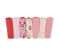 7Pcs Fat Quarters Fabric Bundles,19.7" x19.7" Cotton Sateen Fabric Bundles for Quilting Sewing DIY Quilt Beginners,Floral Patchwork Fat Quarters Different Designs