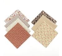7Pcs Fat Quarters Fabric Bundles, 20'' x 20'' Fabric Bundles, Fat Quarters Fabric Bundles for Quilting, Scrapbooking, Sewing, Arts & Crafts, DIY Projects (Vintage Coffee)