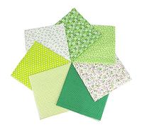 7pcs Fat Quarters Fabric Bundles - Green Cotton Material, 9.84x9.84in, Soft&Durable for Dressmaking, Patchwork, DIY Crafts & Sewing