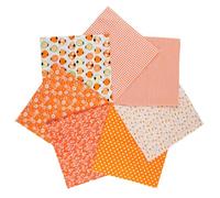 7pcs Fat Quarters Fabric Bundles - Orange Cotton Material, 9.84x9.84in, Soft&Durable for Dressmaking, Patchwork, DIY Crafts & Sewing