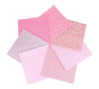 7pcs Fat Quarters Fabric Bundles - Pink Cotton Material, 9.84x9.84in, Soft&Durable for Dressmaking, Patchwork, DIY Crafts & Sewing