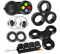 7Pcs Fidget Toy Pack, Sensory Toy for Adult Kid, Stress Anxiety Relief Toys, Sensory Fidget, Stress Reduce Fidgets, Finger Toys Killing Time, Fidget Spinner, Stress-Relief Ring,for ADHD, ADD, Autism-Z