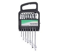 7Pcs Fixed Head Ratchet Wrench Set Combination Wear Resistant Fine Polished Chrome Vanadium Steel Ratchet Wrench Kit for Auto Repair Machine Maintenance Silver 8mm 10mm 12mm 13mm