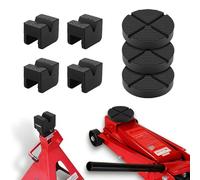 7Pcs Floor Jack Rubber Pad Universal 2 Types Nonslip Car Jack Stand Cushion Pad Slotted Frame Protector Pinch Weld Side Frame Rail Protector for Cushion and Protection