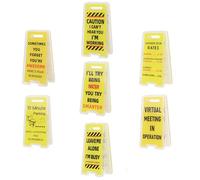 7pcs Funny Sticky Note Holders, Acrylic Office Memo Holders Hilarious Office Desk Signs Funny Gag Gifts Perfect for Coworkers Employees Bosses & Teammates (Yellow)