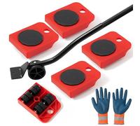7PCS Furniture Movers Heavy Duty Lifter Tools - GoaePode Sliders Wheels Roller Set with Crowbar 200kg/440 lb Capacity for Furniture,Refrigerator, Sofa, Cabinet