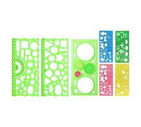 7Pcs Geometric Drawing Template Stencils Drawing Rulers Multi-Function Measuring Ruler for Studying Designing Building Drafting Stencils Measuring Tools