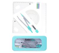 7Pcs Geometry Set with 180 Degree Math Protractor Set Squares Ruler Dawing Tool Student Stationery