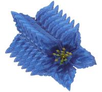 7pcs Glitter Christmas Flower Pe Artificial Flowers Blue Decorative