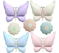 7pcs Gradient Giant Butterfly Foil Mylar Balloon Butterfly Birthday Decorations for Butterflys Theme Birthday Party Wedding Supplies