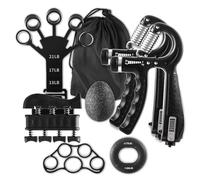 7PCS Grip Strengthener Kit, 2 Adjustable Forearm Strengthener, 1 Storage Bag,Finger Stretchers, Grip Ring, Stress Relief Ball, Finger Exercise, User Manual, UK Hand Gripper