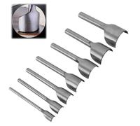 7Pcs Half Round Leather Punch Set, A3 Steel Belt End Cutter 10-40mm