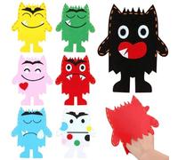 7PCS Hand Puppet Art Craft - Non-woven fabric Monster Puppet, Wiggle Googly Eyes, Imaginative Early Learning Classroom Family Storytelling Games Pretend Party Supplies (Monsters)