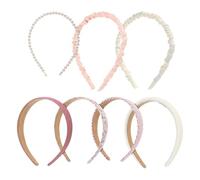 7pcs Headbands-Fashion Headband for Women Girls Headbands Set, Pearl Head band Floral Headbands Padded Headband for Women Vintage Wide Hair Band