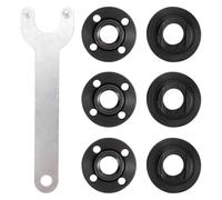 7PCS Heavy Duty Angled Grinder Flange Nut and Wrench Set Professional Rusts Resistant 5/8" Thread for Power Tool Angled Grinder Flange Wrench Kit