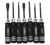 7PCS Hex Slot Cross Screwdriver Set, Precision RC Model Tool Kit, Coated High - Speed Steel Bits with Aluminum Alloy Hollow Handle for Quadcopter Boat Car