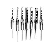 7pcs Hole Drill Bit Set Woodworking Saw Mortising Chisel Carbon Steel Bits for Wood with U-shape Groove Efficient Chip Discharge Works Machine