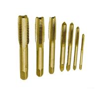 7pcs HSS Metric Tap Drill Bits Set, M3-M12 Hand Tapping Tools for Thread Repair, Gold Finish