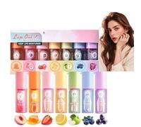 7PCS Hydrating Lip Oil Set, Colour Changing Lip Balm, Long Lasting Tinted Lipstick, Moisturising Lip Care, Fruit-Flavored Lip Combo Multipack(Honey+Peach+Strawberry+Lemon+Green Apple+Blueberry+Grape)