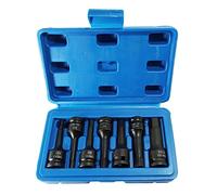 7pcs Impact Socket Bit 3 8-inch Drive Chrome Molybdenum Hex Key Metric Allen Spline with Carry Box