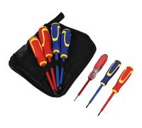 7pcs Insulated Magnetic Screwdriver Set with Ergonomic Handles and Cross, Flat, and Plum Blossom Heads for Furniture Assembly and Appliance Repair tasks