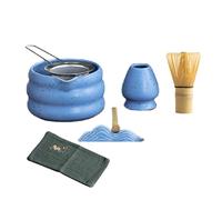 7Pcs Japanese Matcha Tea Set, Kit with Bowl (with Pouring Spout), Whisk, Whisk Holder, Strainer