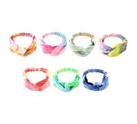 7pcs Knotted Stretchy Tie Dye Sport Headband Cloth Simple Fashion