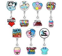 7pcs Labor and Delivery Nurse Retractable Badge Holders Cute Nursing ID Badge Holder Bulk,Funny Mother Baby Badge Reel Holder Clip-on CNA Nicu ID Tag Cardholder Clips Name Badge Clip L&D Nurse Gift
