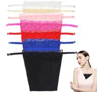 7pcs Lace Modesty Panels for Low Cut Tops, Adjustable Cleavage Cover Up Camisole with Built-in Bra, Cleavage Cover Up for Dresses Breathable Lace Cami Top Overlay, lace Insert for Low Cut Dress