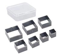 7PCS Leather Cutting Dies Set, Square Shape Leather Punching Die Set with 20-50mm Sizes, Alloy Steel Manual Spot Welded Dies for Handcraft DIY Jewelry Making