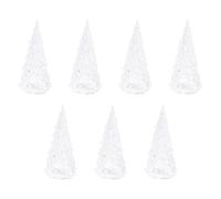 7pcs LED Colorful Light Christmas Tree Acrylic Ornament for Season | Tabletop Acrylic, White Festive Décor, Handmade Desktop Piece, Mantel and Home Decor Centerpiece